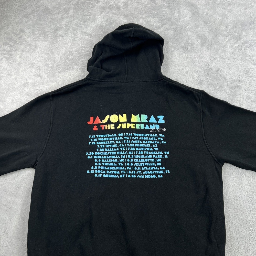 Jason Mraz 2023 Tour Zip Hoodie Mens XL Black Concert Merch Independent Trading